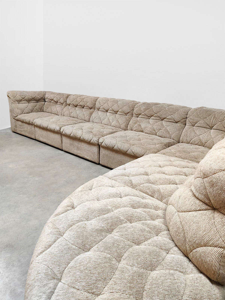 Vintage modular sofa elementen bank modulaire bank Lausser 'Ivory beige'