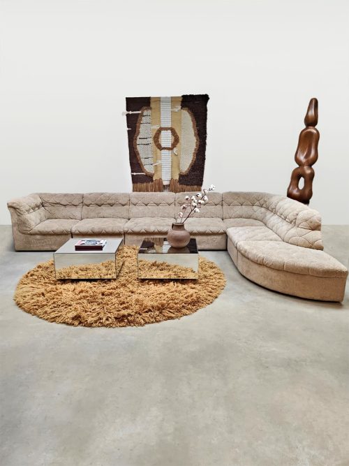 Vintage modular sofa elementen bank modulaire bank Lausser 'Ivory beige'