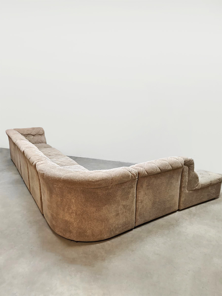 Midcentury modular sofa elementen bank modulaire bank Lausser 'Ivory beige'