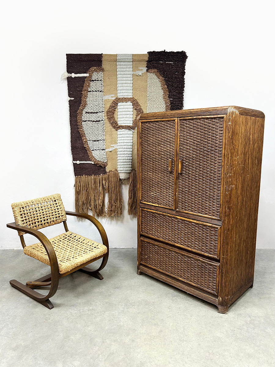 Vintage rattan bamboo cabinet rotan bamboe kast ‘Bohemian nature’