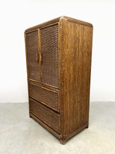 Vintage rattan bamboo cabinet rotan bamboe kast ‘Bohemian nature’