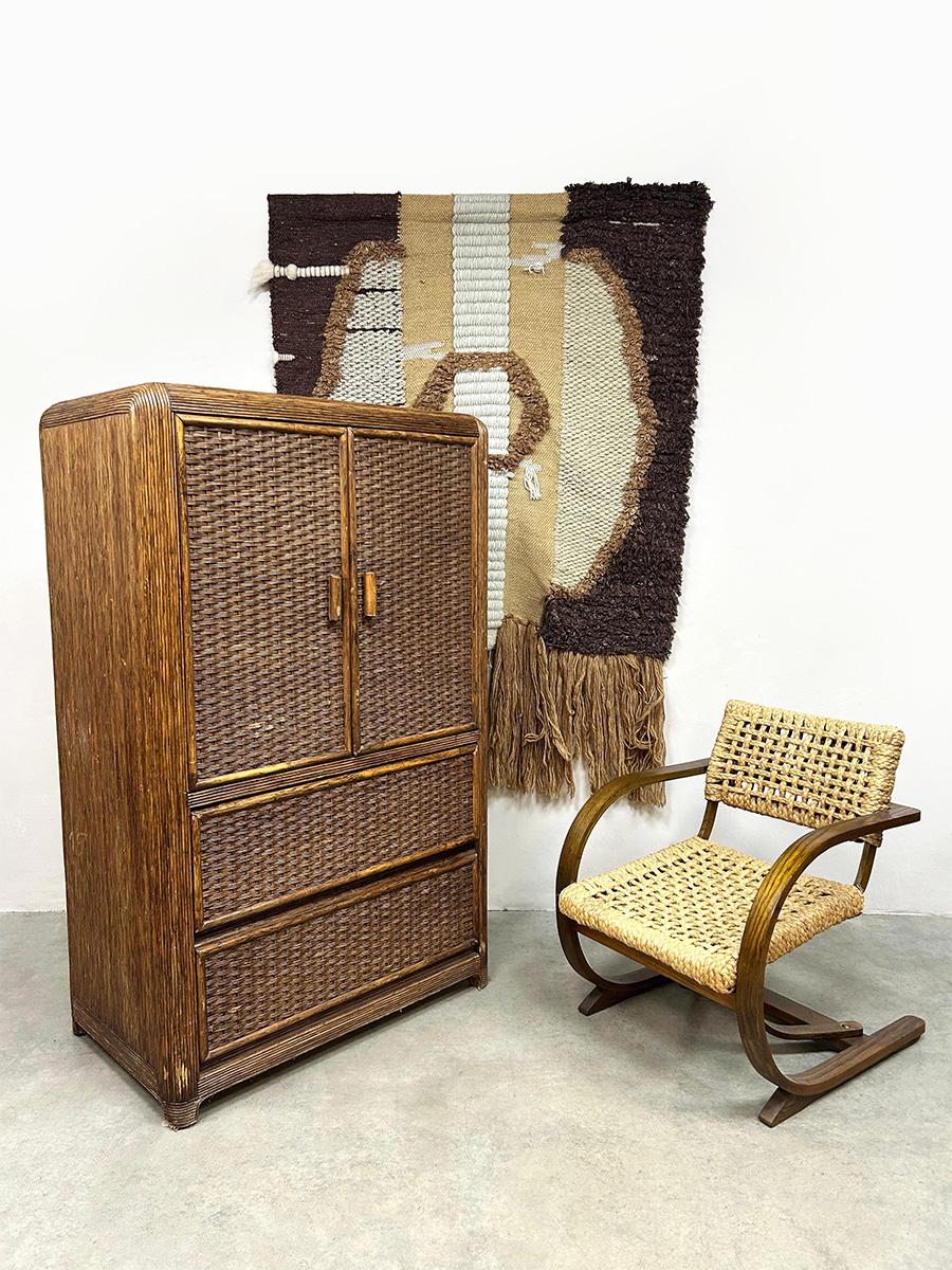 Vintage rattan bamboo cabinet rotan bamboe kast ‘Bohemian nature’