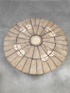 Danish vintage round stone coffee table 'Natures spirit'