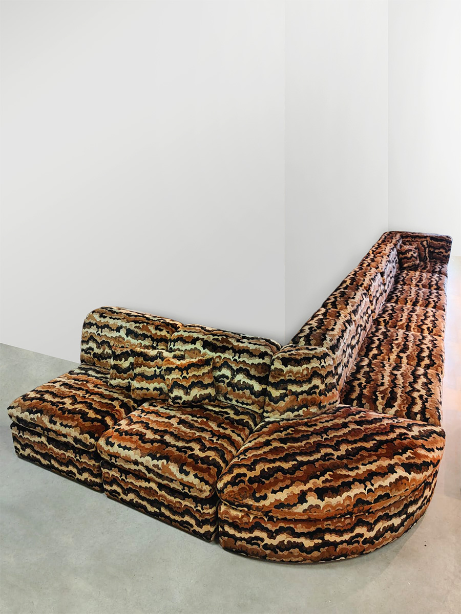 Midcentury design XL modular sofa vintage elementen bank Laauser ‘Groovy vibes’