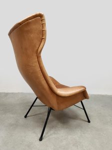 Vintage Czech Republic design wingback armchair Miroslav Navratil