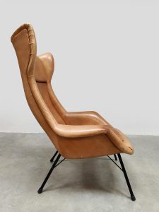 Vintage Czech Republic design wingback armchair Miroslav Navratil