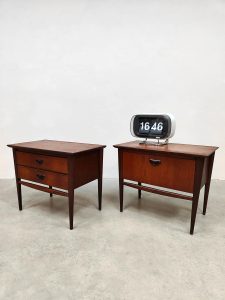 Vintage Dutch design nightstands bedside tables Webe Louis van Teeffelen