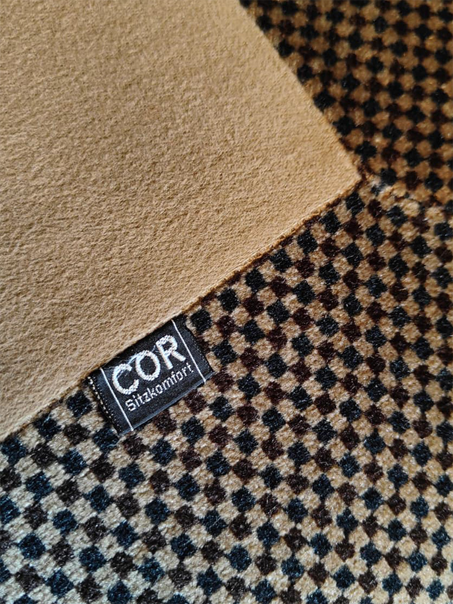 Vintage modular sofa modulaire elementen lounge bank Cor Team Form AG 1970 'Checkered velvet'