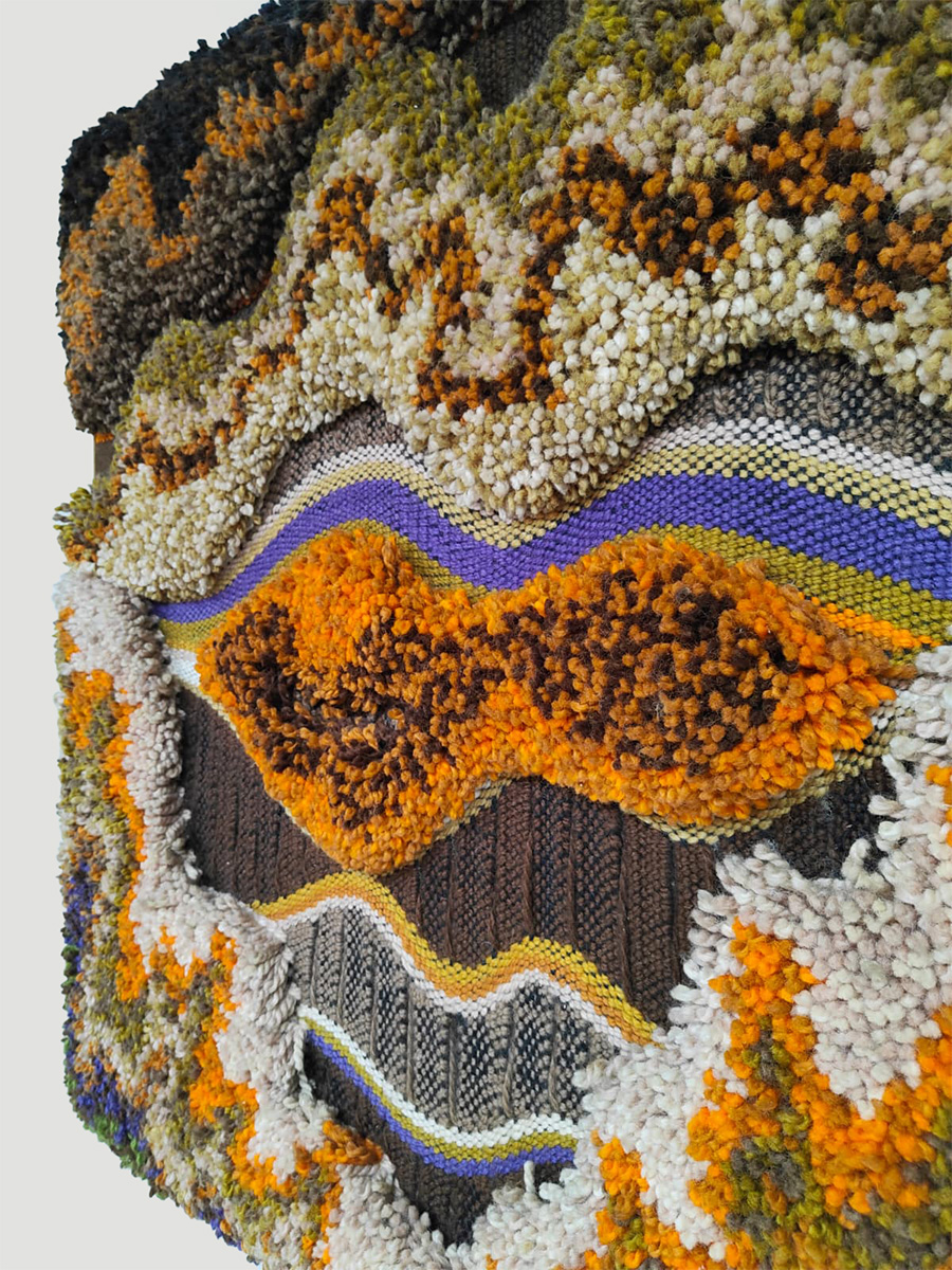 Limited Macrame Tapestry rug wall art K.H Kaeppel Tisca Tapisserie ‘Trio’