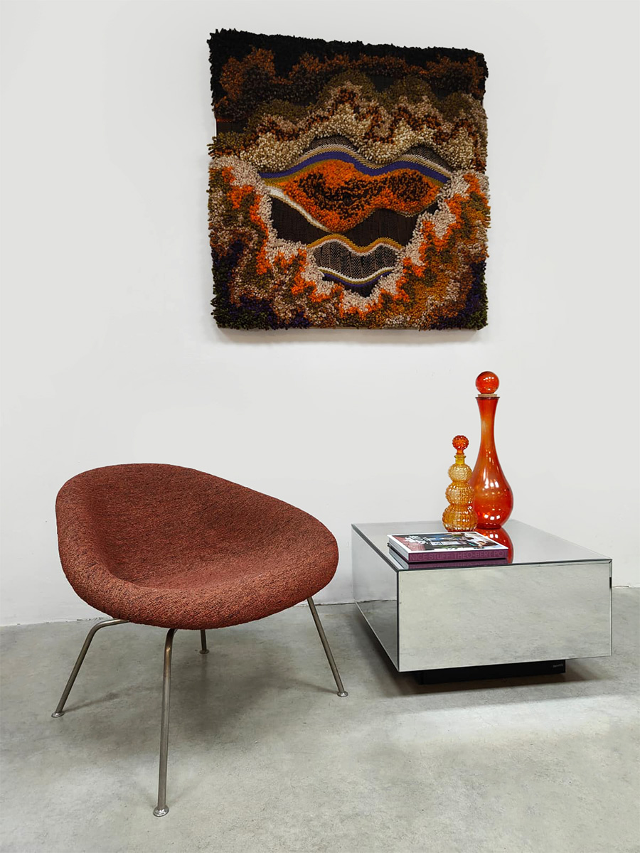 Limited Macrame Tapestry rug wall art K.H Kaeppel Tisca Tapisserie ‘Trio’