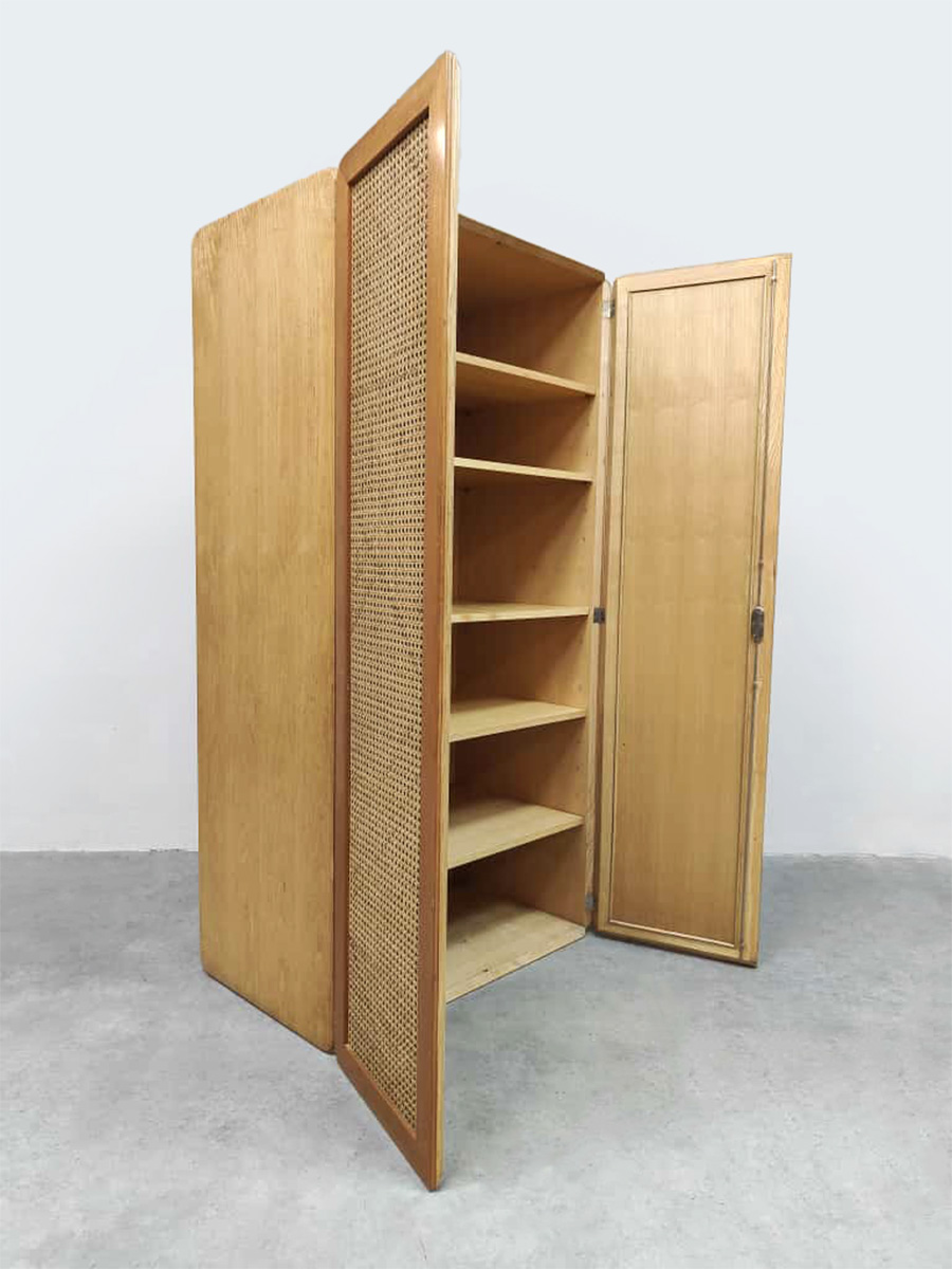 Vintage Dutch design cabinet bookcase wardrobe boekenkast kledingkast Derk Jan De Vries 1960s