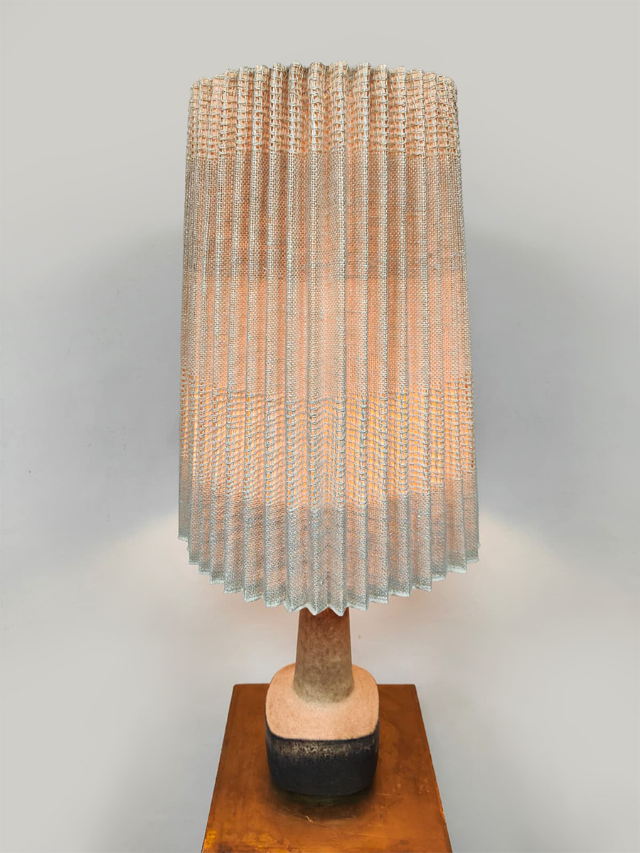 Vintage ceramic table lamp keramieken tafellamp Karlsruher Majolika