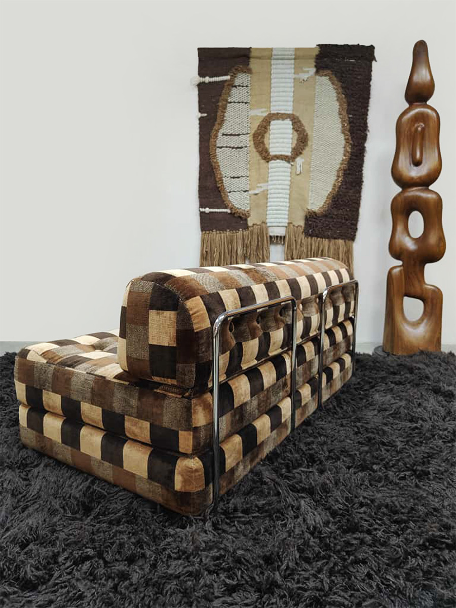 Vintage convertible lounge sofa daybed 1970s ‘Checkered’ Vintage convertible lounge sofa daybed 1970s ‘Checkered’