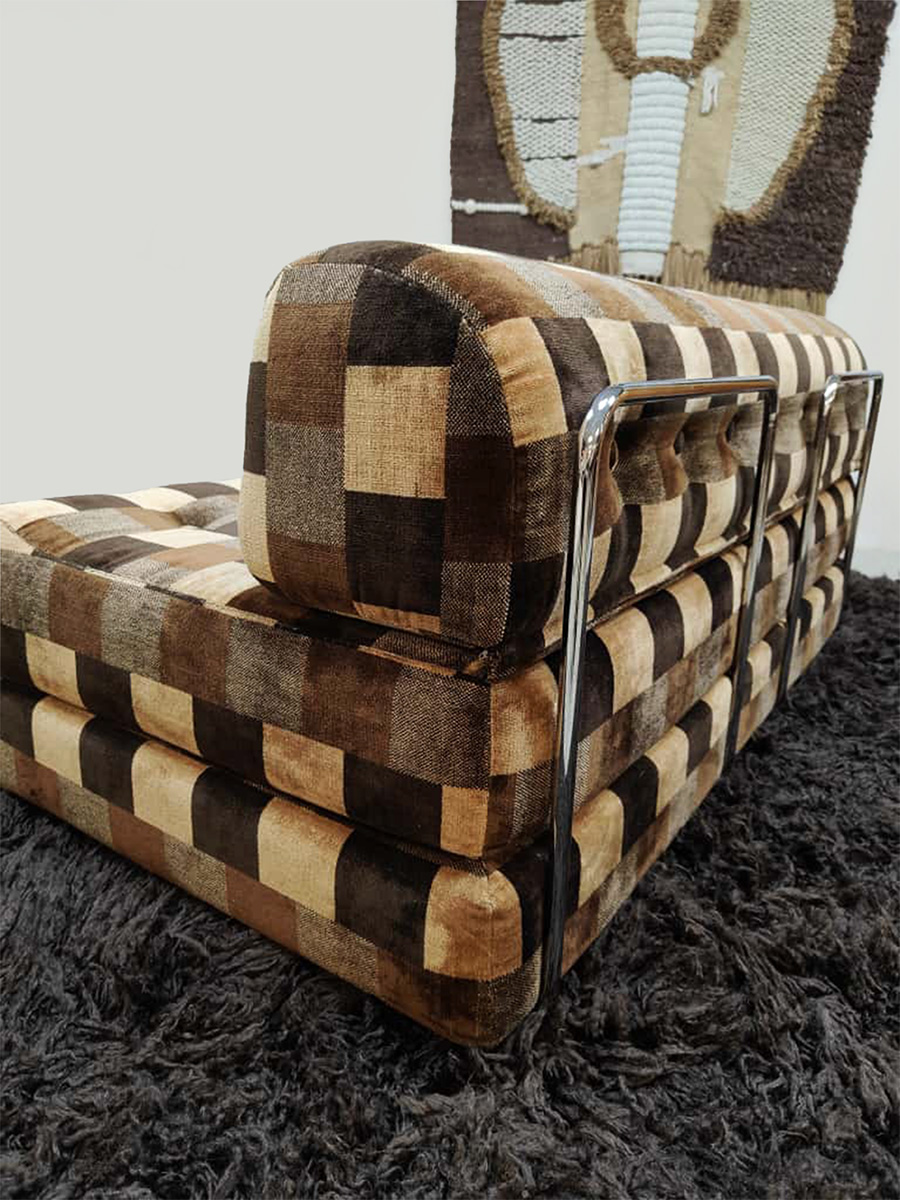 Vintage convertible lounge sofa daybed 1970s ‘Checkered’ Vintage convertible lounge sofa daybed 1970s ‘Checkered’