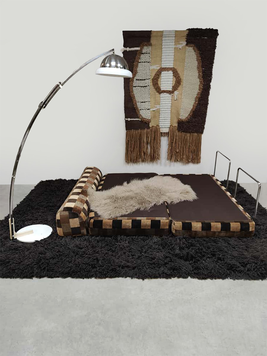 Vintage convertible lounge sofa daybed 1970s ‘Checkered’ Vintage convertible lounge sofa daybed 1970s ‘Checkered’