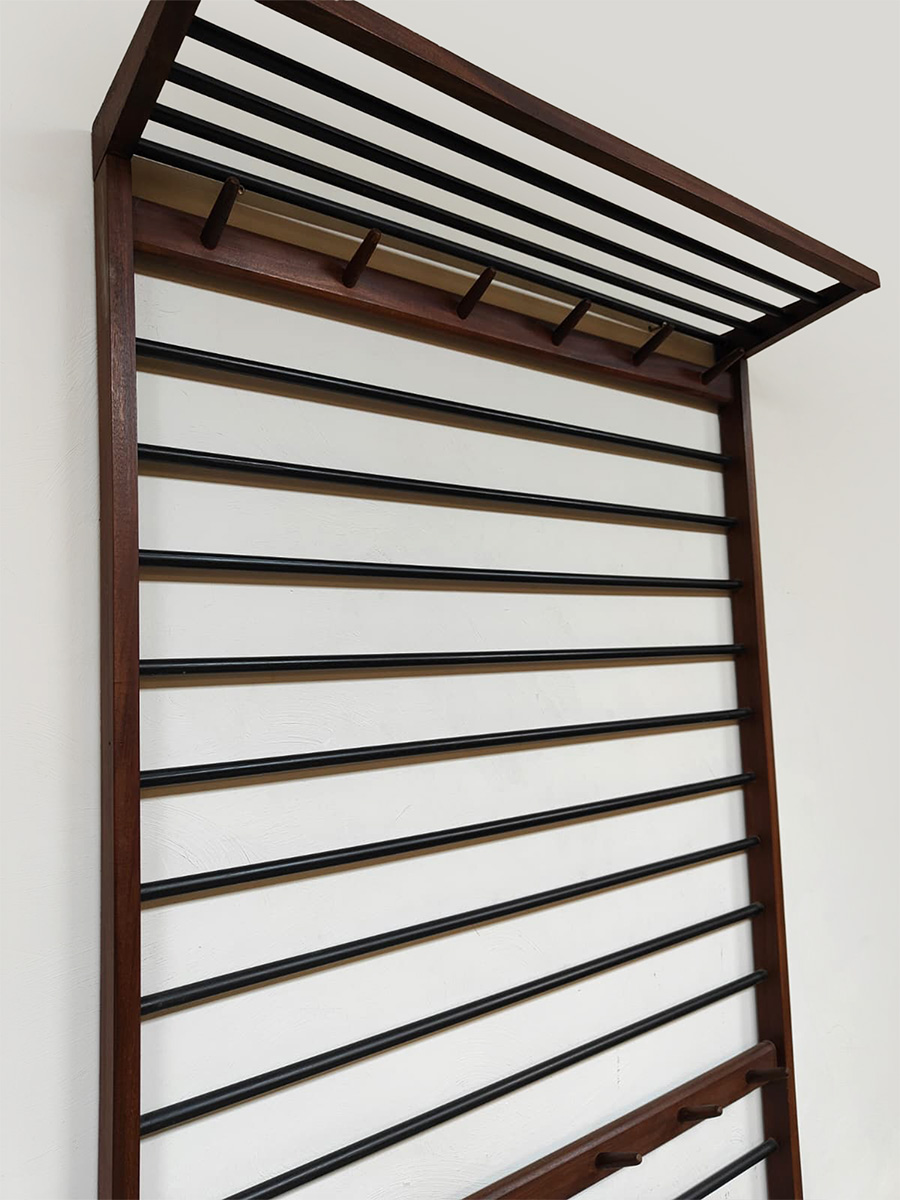 Vintage design Toonladder style coat rack houten kapstok 1960