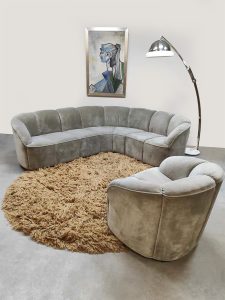 Vintage modular rounded sofa chair Piccolino halfronde lounge bank Walter Knoll