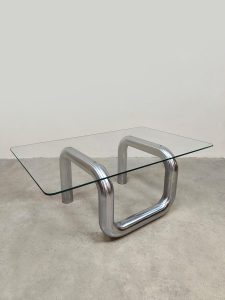 Vintage Italian design tube coffee table buisframe salontafel 1980