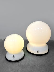 Vintage Scafandro table lamps glazen bol lampen Sergio Asti for Candle 1970s