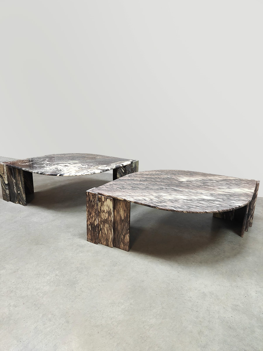 Vintage design marble coffee table midcentury marmeren salontafel Roche Bobois