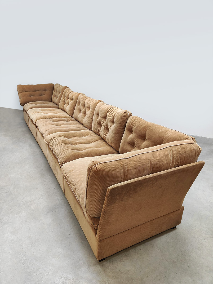 Vintage modular corduroy rib sofa modulaire elementen lounge bank ...