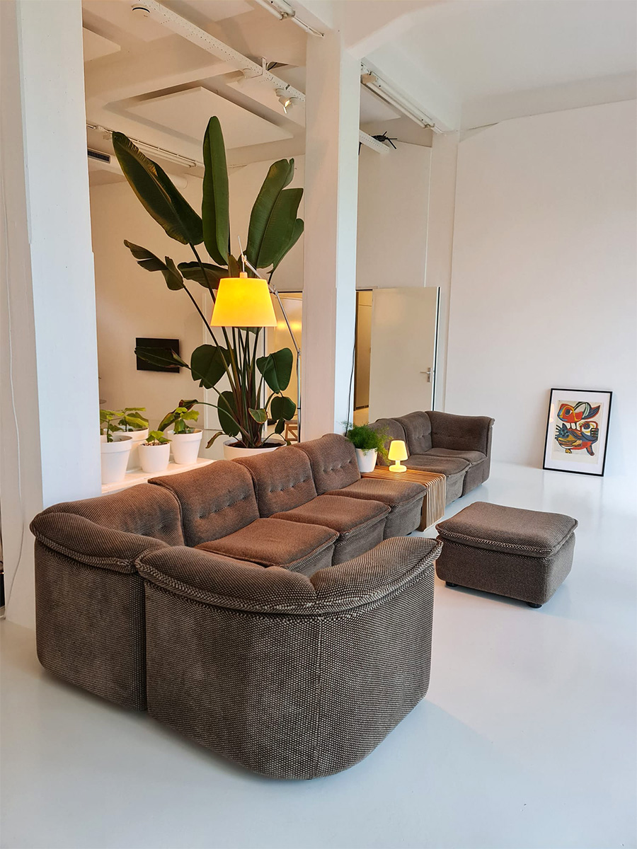 Vintage modular lounge sofa modulaire elementen bank Rolf Benz style