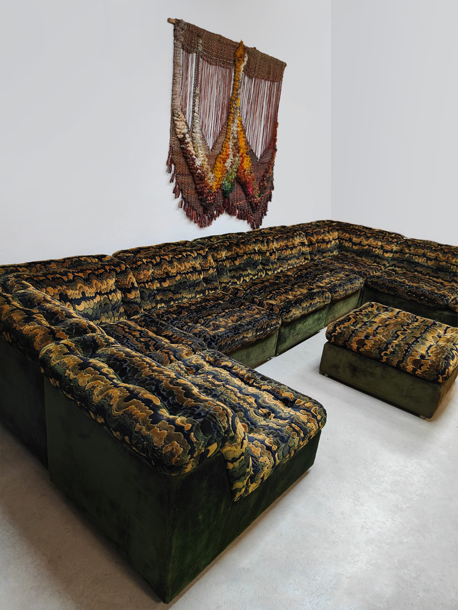 Vintage modular sofa Laauser ‘Jungle green’ Vintage modular sofa Laauser ‘Jungle green’