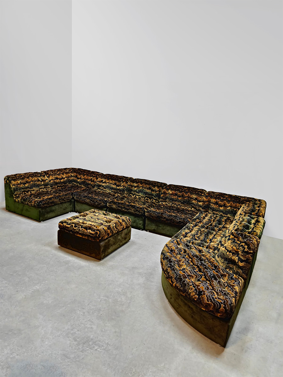 Vintage modular sofa modulaire bank Laauser ‘Jungle green’