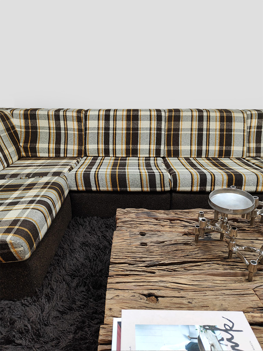 Midcentury furniture design modular sofa modulaire elementen lounge bank ‘Checkered dessin’
