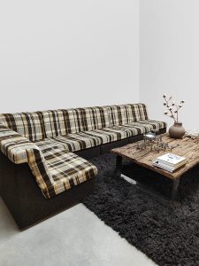 Vintage interior design modular sofa modulaire elementen lounge bank ‘Checkered dessin’