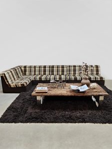 Vintage interior design modular sofa modulaire elementen lounge bank ‘Checkered dessin’
