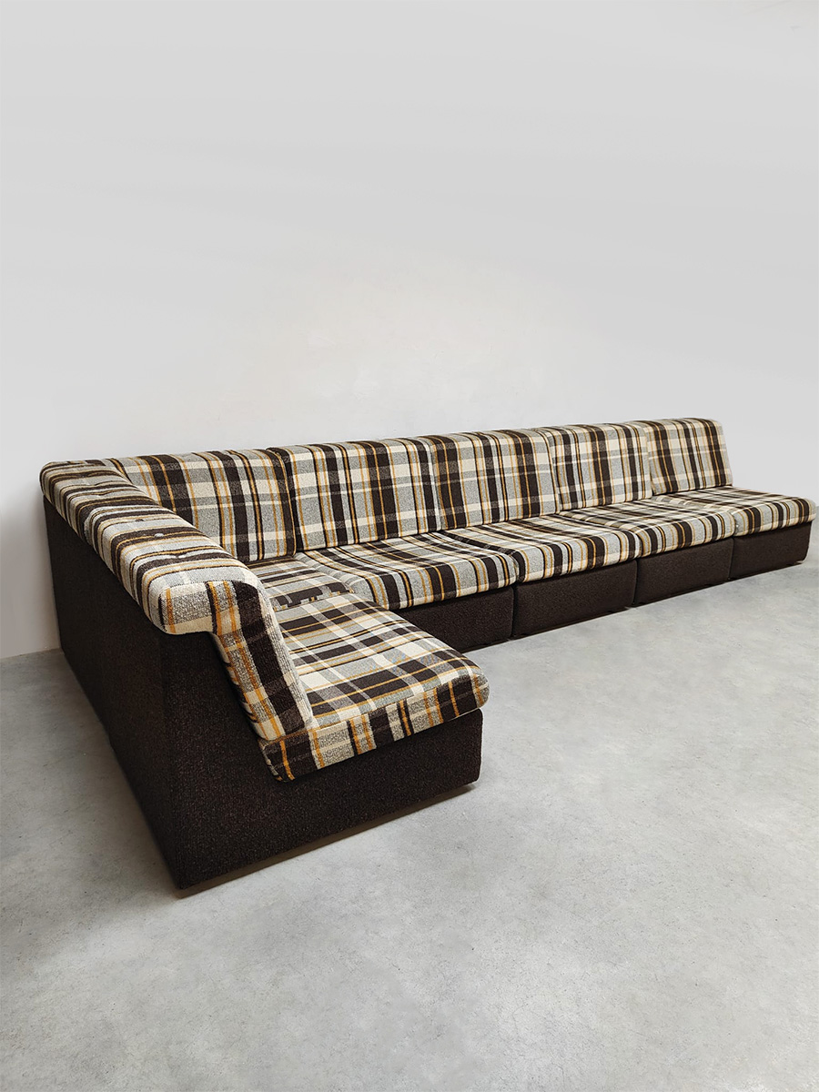 Vintage modular sofa modulaire elementen lounge bank ‘Checkered dessin’