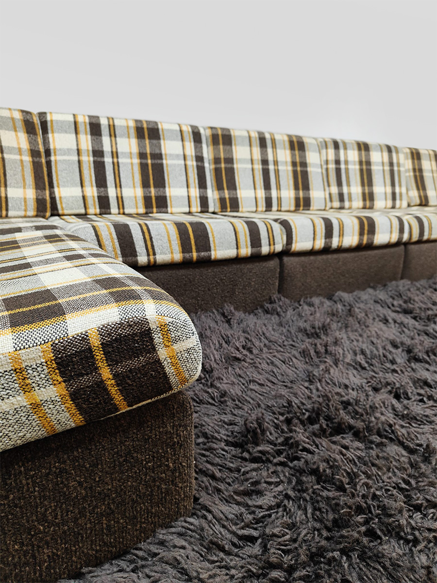 Vintage modular sofa modulaire elementen lounge bank ‘Checkered dessin’