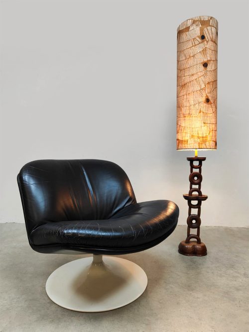 Danish vintage wooden floor lamp houten vloerlamp 1970 'Totem'