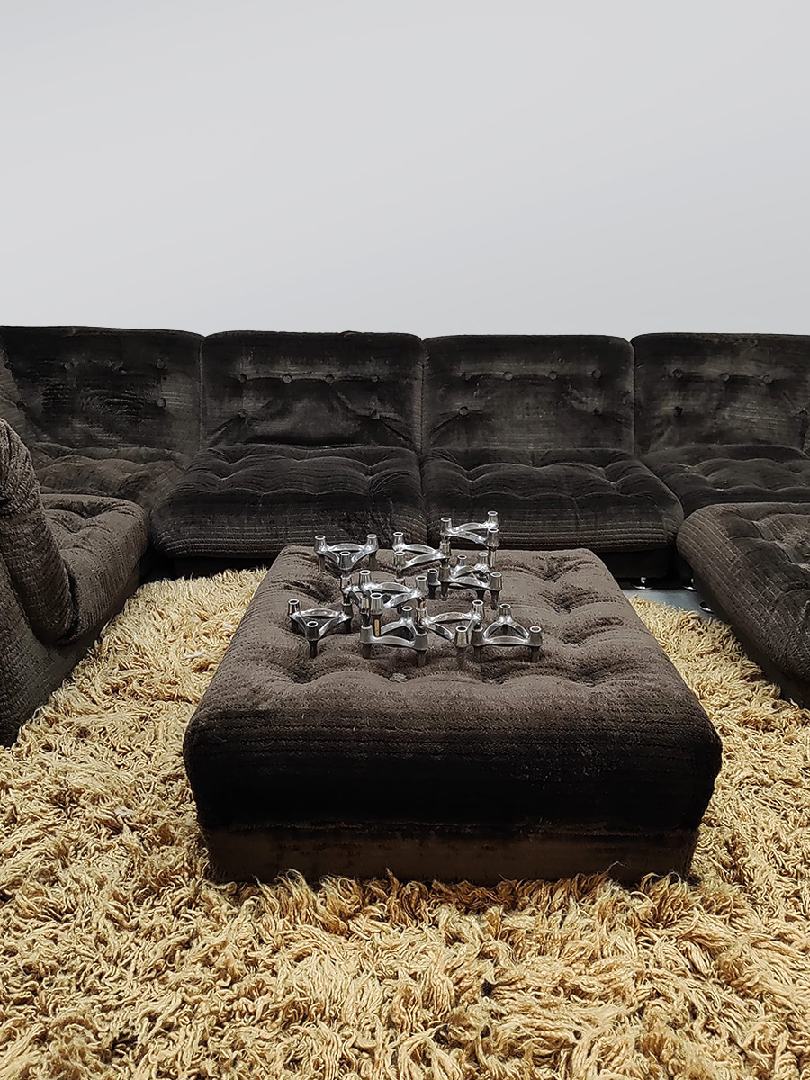 Vintage furniture design modular sofa modulaire elementen lounge bank 'Chocolate brown' Vintage furniture design modular sofa modulaire elementen lounge bank 'Chocolate brown'