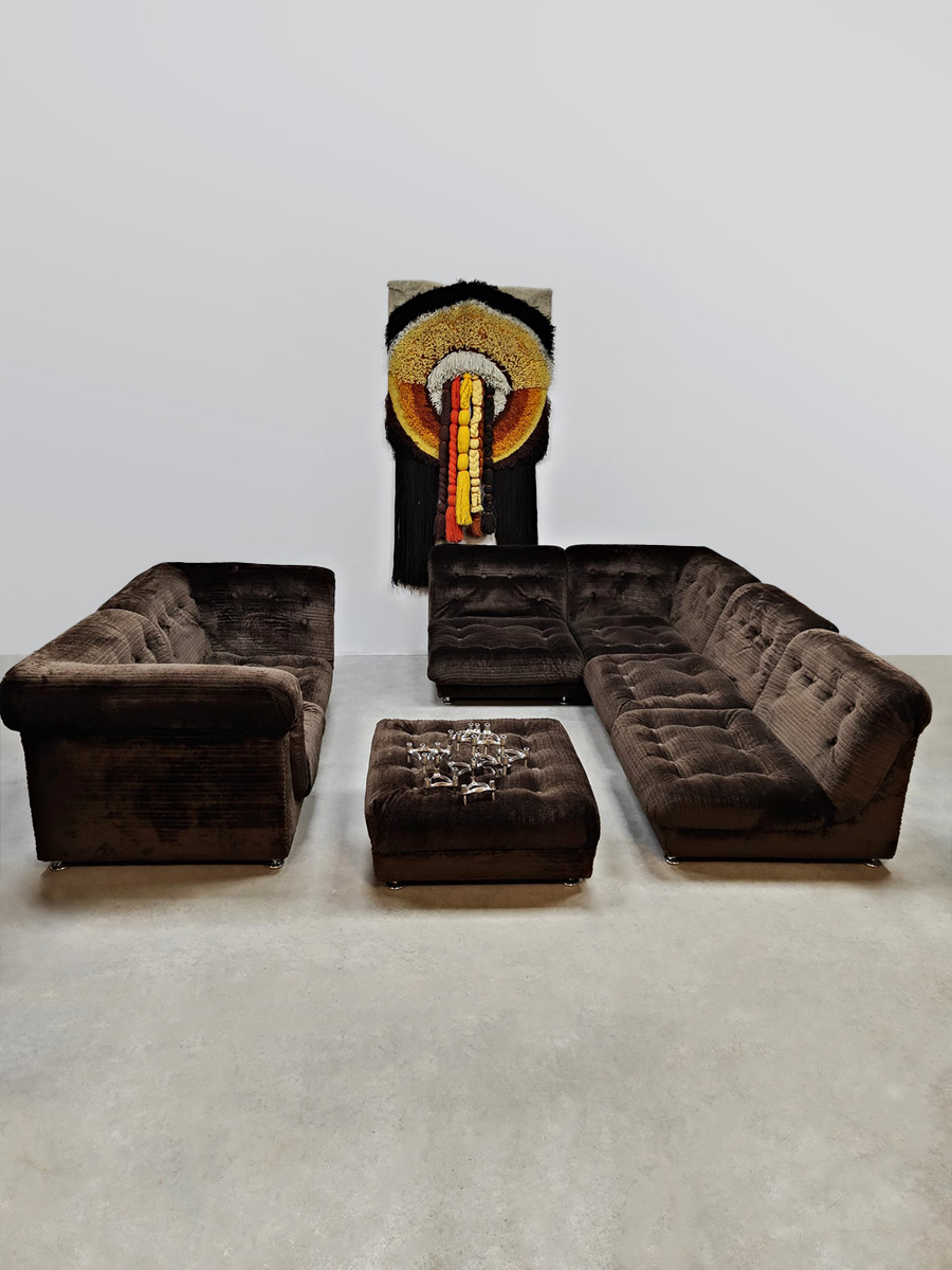 Midcentury interior design vintage modular sofa modulaire elementen lounge bank 'Chocolate brown' Midcentury interior design vintage modular sofa modulaire elementen lounge bank 'Chocolate brown'