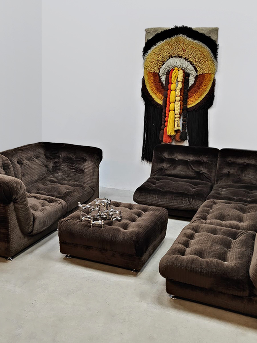 Midcentury interior design vintage modular sofa modulaire elementen lounge bank 'Chocolate brown' Midcentury interior design vintage modular sofa modulaire elementen lounge bank 'Chocolate brown'