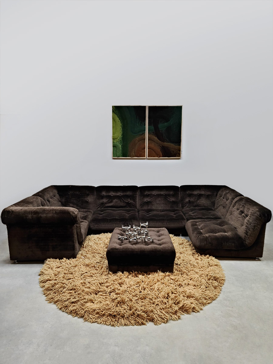 Midcentury interior design vintage modular sofa modulaire elementen lounge bank 'Chocolate brown' Midcentury interior design vintage modular sofa modulaire elementen lounge bank 'Chocolate brown'