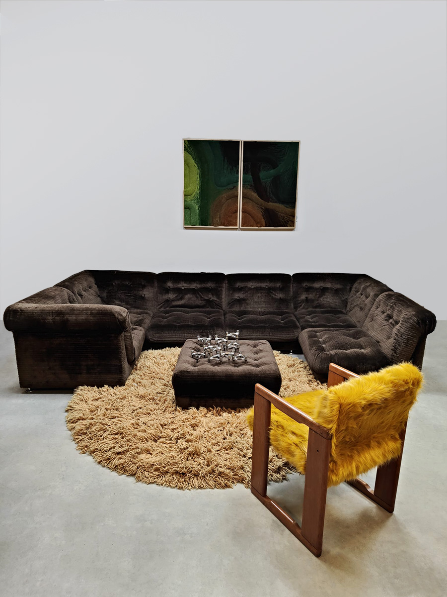 Italian design vintage modular sofa modulaire elementen lounge bank 'Chocolate brown' Italian design vintage modular sofa modulaire elementen lounge bank 'Chocolate brown'
