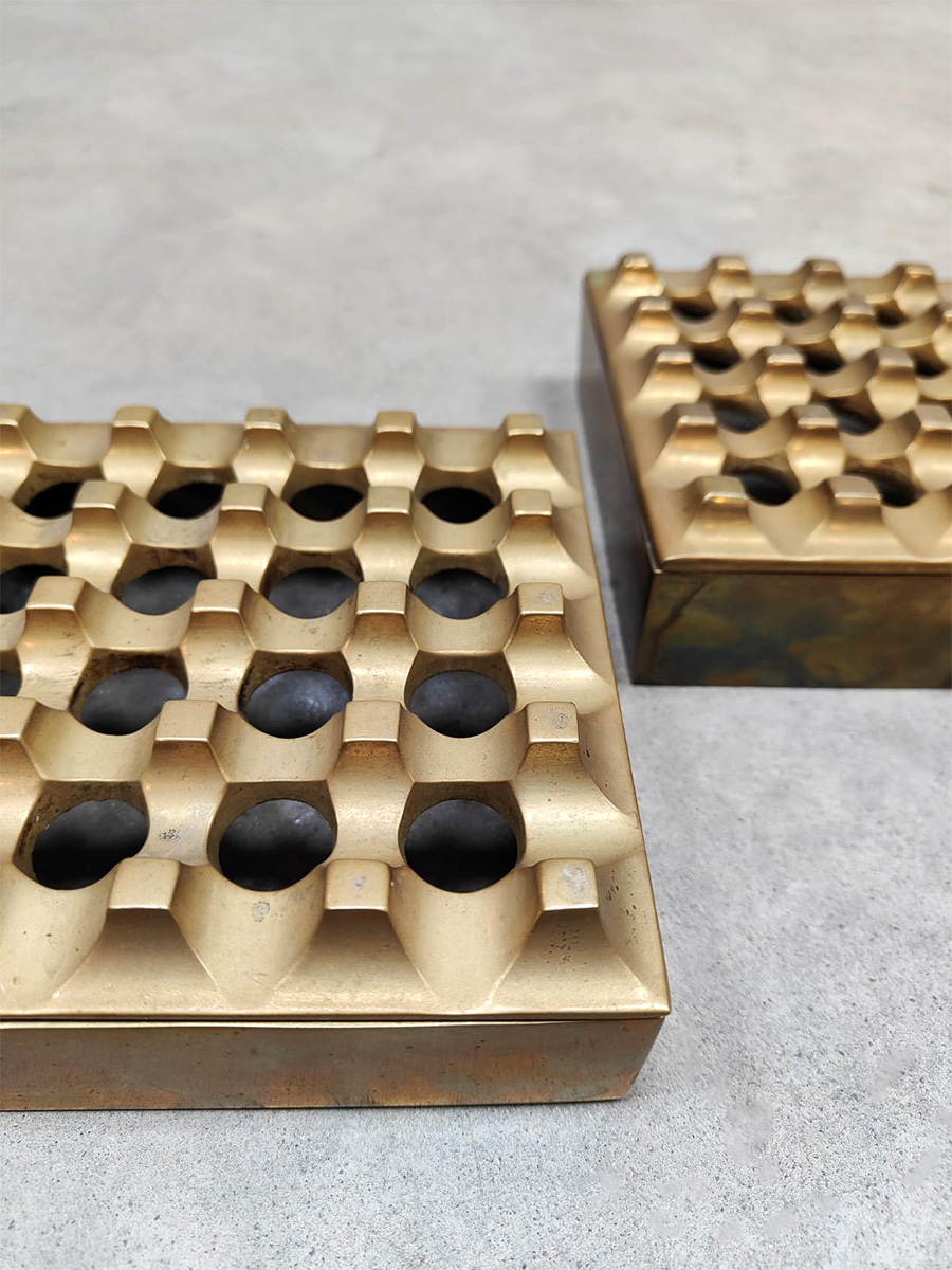 Vintage interior Swedish design brass Ultima ashtray asbak Holger Bäckström & Bo Ljungberg for Diverse Ting 1960s