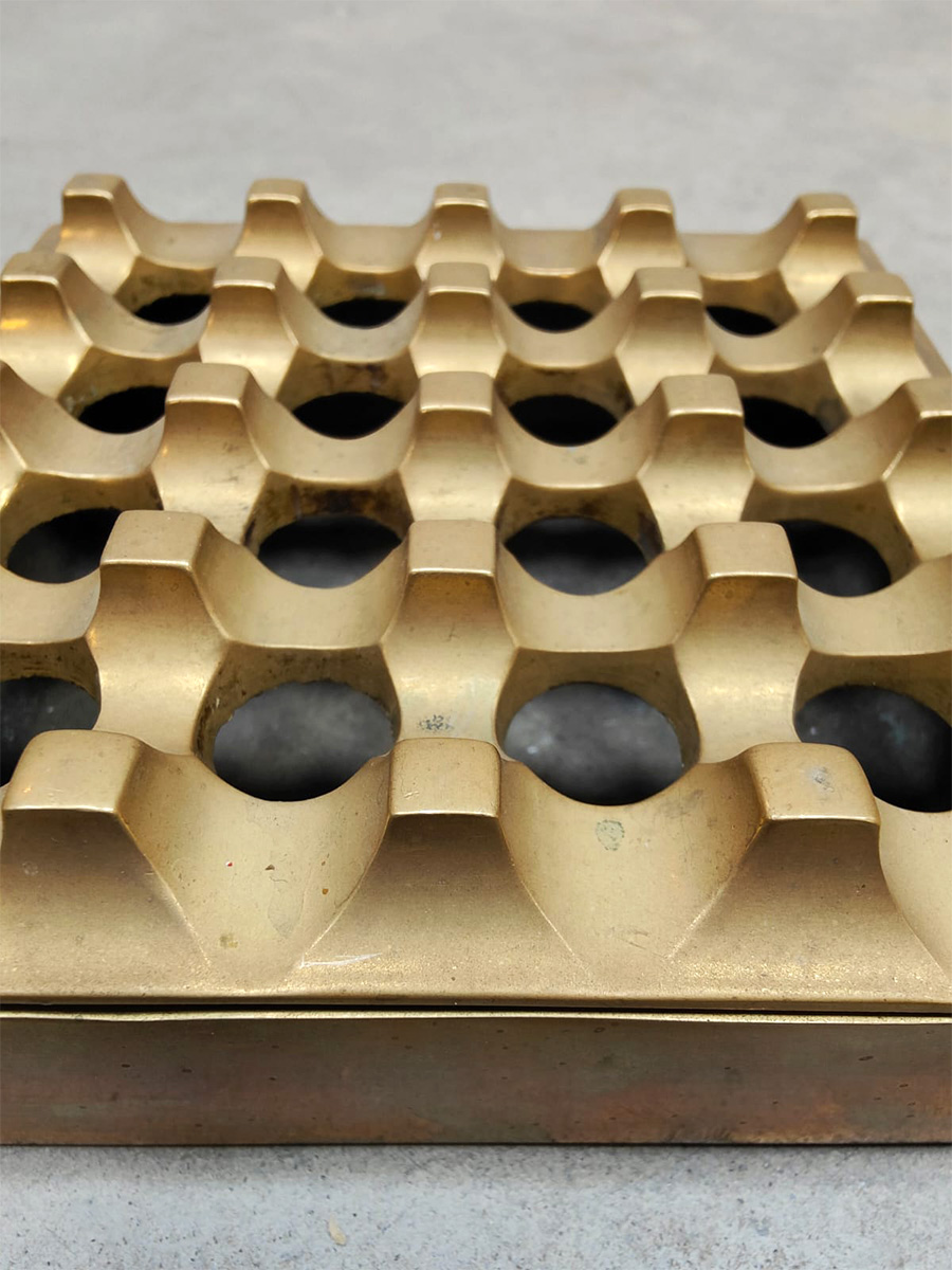 Midcentury Swedish design brass Ultima ashtray asbak Holger Bäckström & Bo Ljungberg for Diverse Ting 1960s