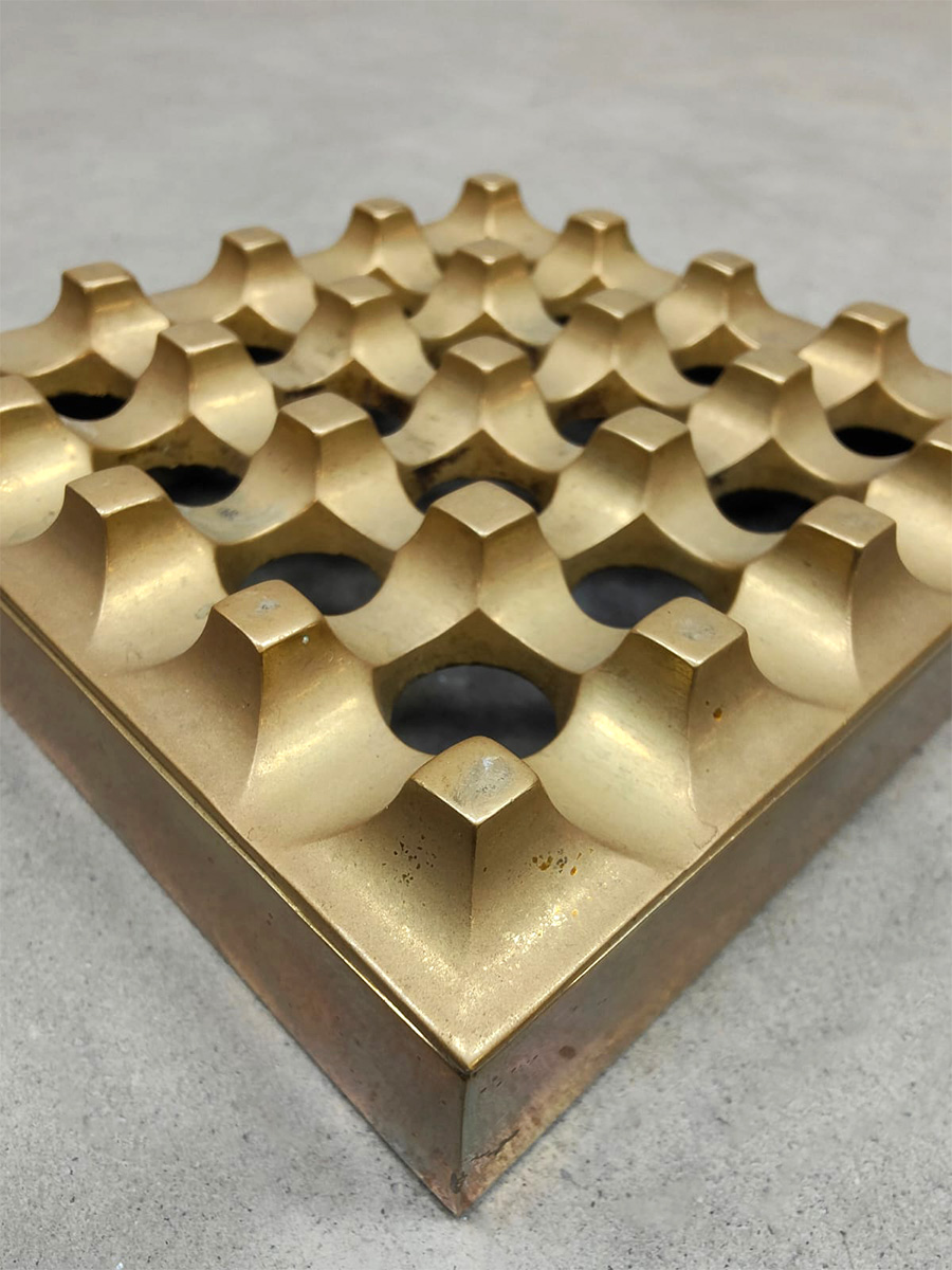 Midcentury Swedish design brass Ultima ashtray asbak Holger Bäckström & Bo Ljungberg for Diverse Ting 1960s