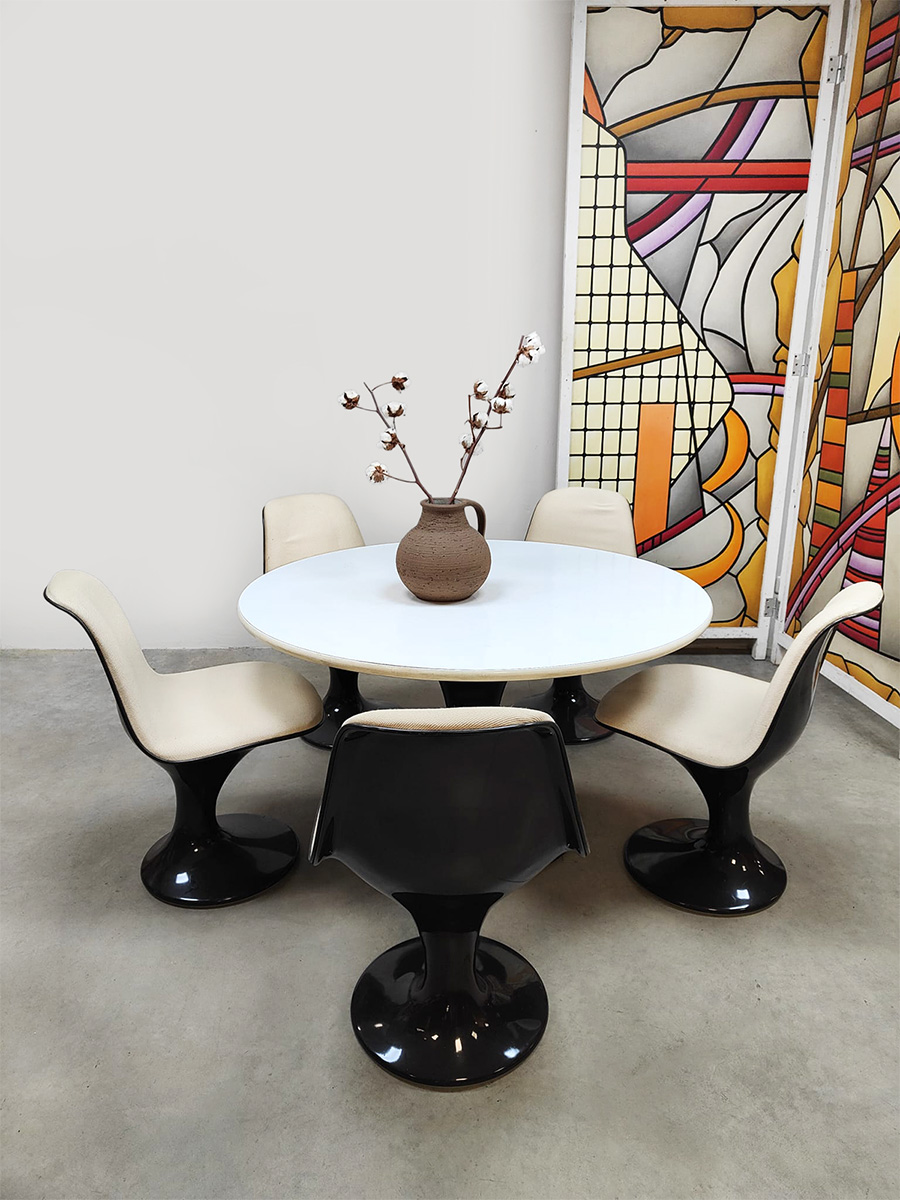 Vintage Space age Orbit dining set eetkamerset Markus Farner & Walter Grunder for Herman Miller