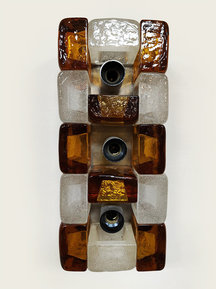 Vintage amber murano glass wall lamp sconce wandlamp Albano Poli for Poliarte 1970s Vintage amber murano glass wall lamp sconce wandlamp Albano Poli for Poliarte 1970s