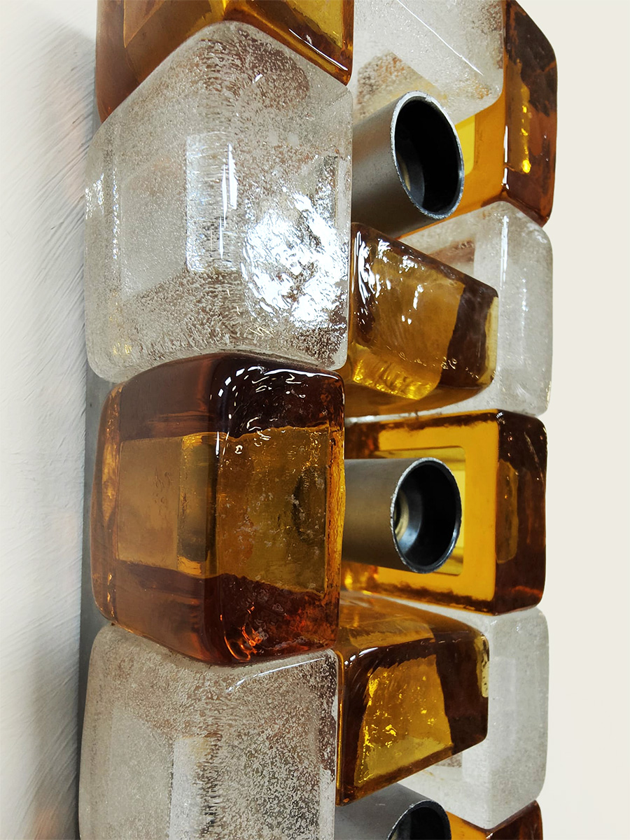 Vintage amber murano glass wall lamp sconce wandlamp Albano Poli for Poliarte 1970s Vintage amber murano glass wall lamp sconce wandlamp Albano Poli for Poliarte 1970s