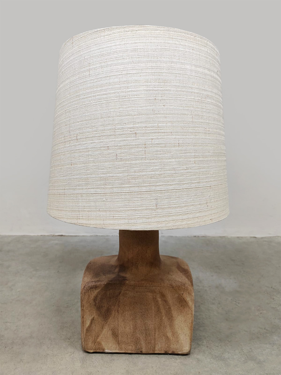 Vintage ceramic table lamp keramieke tafellamp earth tones