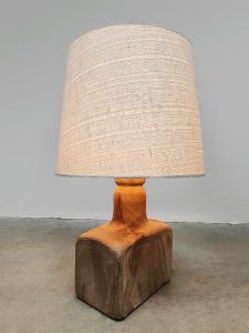 Midcentury interior design ceramic table lamp keramieke tafellamp earth tones