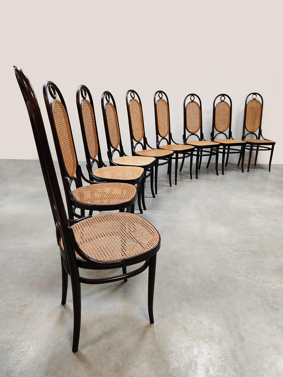 Midcentury furniture design dining chairs eetkamerstoelen Thonet 1970's