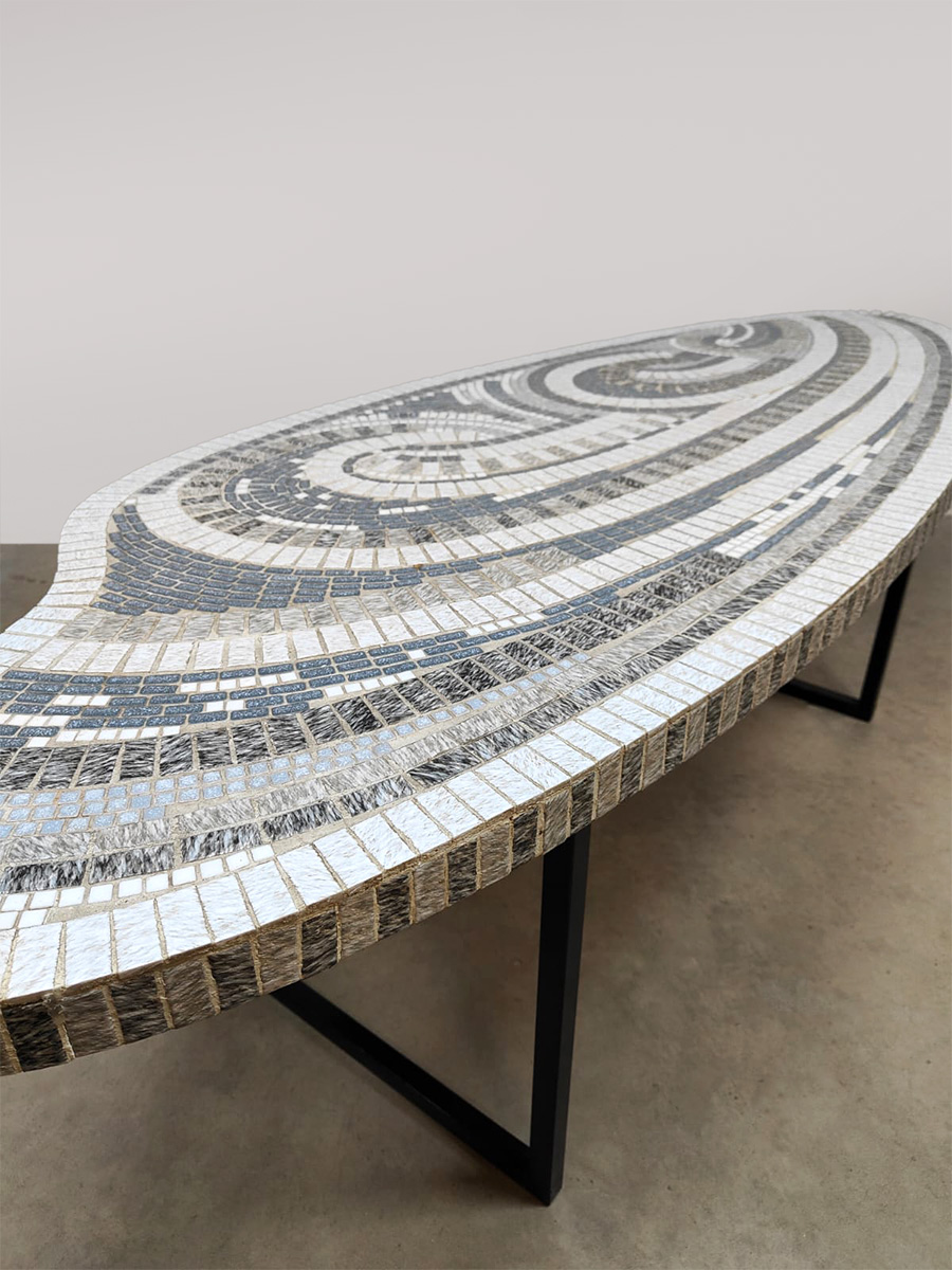 Vintage mosaic tile coffee table side table 1970