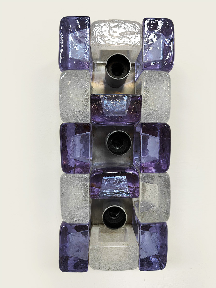 Vintage purple murano glass wall lamp sconce wandlamp Albano Poli for Poliarte 1970s